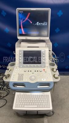 Hitachi Ultrasound Artida SSH 880CV - YOM 2012 - S/W AA V2.7 - w/ PST-30B probe - PST-50BT - CW Doppler pencil PC-20M - ECG sensors (Powers up)