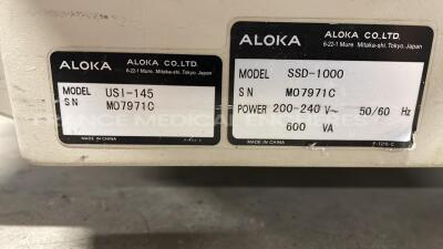 Aloka Ultrasound SSD-1000 -YOM 2005 -w/ UST-9124 probe - UST-979 3.5 probe - Sony video graphic printer UP-895MD (Powers up) - 16