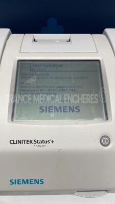 Lot of 3 Siemens Urine Analyzers Clinitek Status Plus - S/W 2.500.001/2.400.001/2.350.001 - w Siemens reagent strips for urinalysis Multistix 8SG (All power up) - 3