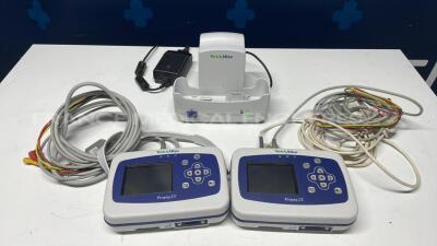 Lot of Welch Allyn Patient Monitors Propaq LT - YOM 2014 - S/W 1.60.07 - w/ ECG sensors (Both power up)