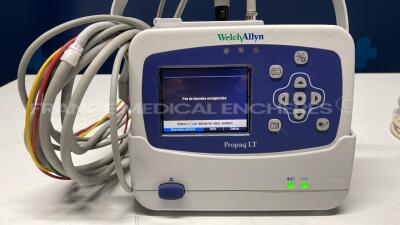 Lot of Welch Allyn Patient Monitors Propaq LT - YOM 2014 - S/W 1.60.07 - w/ ECG sensors (Both power up) - 3