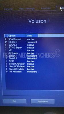 GE Ultrasound Voluson I - YOM 01/2013 - S/W 8.2.2.947 - options DICOM 3 - sono NT - sono RS w/ E8C-RS probe YOM 01/2015 - 4C-RS probe YOM .08/2013 -Sony digital graphic printer UP-D897 (Powers up) - 6