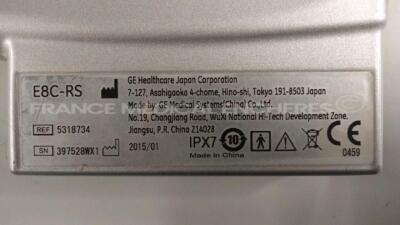 GE Ultrasound Voluson I - YOM 01/2013 - S/W 8.2.2.947 - options DICOM 3 - sono NT - sono RS w/ E8C-RS probe YOM 01/2015 - 4C-RS probe YOM .08/2013 -Sony digital graphic printer UP-D897 (Powers up) - 11