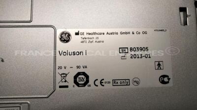 GE Ultrasound Voluson I - YOM 01/2013 - S/W 8.2.2.947 - options DICOM 3 - sono NT - sono RS w/ E8C-RS probe YOM 01/2015 - 4C-RS probe YOM .08/2013 -Sony digital graphic printer UP-D897 (Powers up) - 18