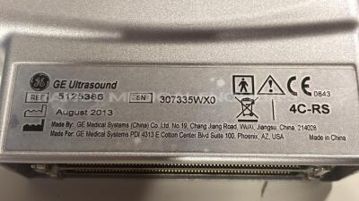 GE Ultrasound Voluson I - YOM 09/2013- S/W 8.2.1.939 - options DICOM 3 - sono NT - sono RS w/ E8C-RS probe YOM 07/2016- 4C-RS probe YOM 08/2013 -Mitsubishi printer P95 (Powers up) - 17