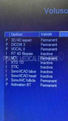 GE Ultrasound Voluson I - YOM 05/2010 - S/W 8.1.6.893 - options DICOM 3- 3D/4D expert - vocal 2 - VCI - sono AVC - w/ RIC5-9W-RS probe YOM 07/2011 - 4C-RS probe YOM .05/2010 -Sony digital graphic printer UP-D897 (Powers up) - 7