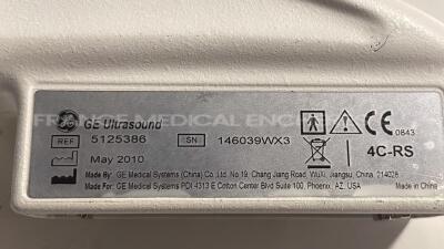 GE Ultrasound Voluson I - YOM 05/2010 - S/W 8.1.6.893 - options DICOM 3- 3D/4D expert - vocal 2 - VCI - sono AVC - w/ RIC5-9W-RS probe YOM 07/2011 - 4C-RS probe YOM .05/2010 -Sony digital graphic printer UP-D897 (Powers up) - 12