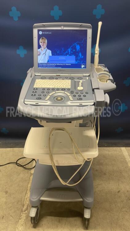 GE Ultrasound Voluson I - YOM 08/2013- S/W 8.2.2.947 - options DICOM 3 - sono NT - sono RS w/ E8C-RS probe YOM 10/2016- 4C-RS probe YOM .07/2013-Mitsubishi printer P95 (Powers up)