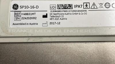 GE Ultrasound Voluson E6 - YOM 08/2012 - trackball to be repaired - w/ 4C-D probe YOM 09/2010 - 11L-D probe YOM 06/2010 - RIC5-9D probe YOM 02/2008 - SP10-16-D probe YOM 12/2017 - RAB4-8-D probe YOM 03/2016 - Sony digital graphic printer UP-D897 (Powers u - 27