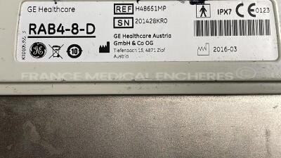 GE Ultrasound Voluson E6 - YOM 08/2012 - trackball to be repaired - w/ 4C-D probe YOM 09/2010 - 11L-D probe YOM 06/2010 - RIC5-9D probe YOM 02/2008 - SP10-16-D probe YOM 12/2017 - RAB4-8-D probe YOM 03/2016 - Sony digital graphic printer UP-D897 (Powers u - 32