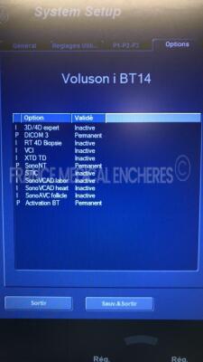 GE Healthcare Voluson I BT14 - 01/2016 - S/W 14.0.0 in excellent condition - Tested and controlled by GE Healthcare France – Ready for clinical use - Options - DICOM 3- sono NT - w/ RIC5-9W-RS probe YOM 12/2015 (Powers up) - 6