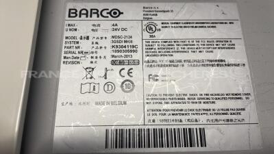 Lot of 3 Barco Monitors including 2 MDSC-2124 and 1 MDSC-1119 - YOM 2013 - no power supplies (All power up) - 10