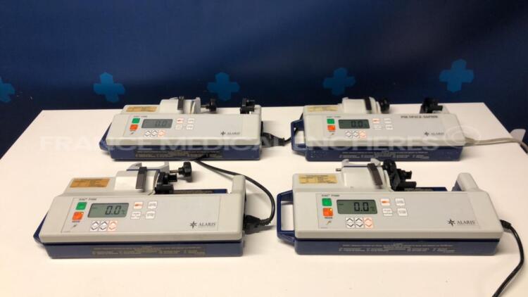 Lot of 4 Alaris Syringe Pumps IVAC P1000 - no power cables (All power up)