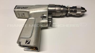 Set of Stryker Orthopedic Motors System 7 including Dual Trigger Drill 7205 - Sagittal Saw 7208 - attachments Dual trigger pin collet 7203-126 - Hudson modified trinkle 6203-135 - AO large drill 6203-210 - Triathlon 6203-170 - Small drill 6203-110 - 2 - 9