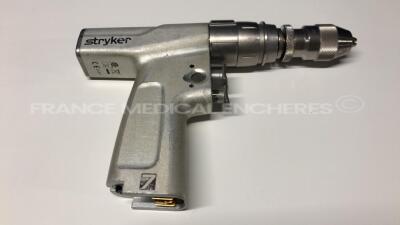 Set of Stryker Orthopedic Motors System 7 including Dual Trigger Drill 7205 - Sagittal Saw 7208 - attachments Dual trigger pin collet 7203-126 - Hudson modified trinkle 6203-135 - AO large drill 6203-210 - Triathlon 6203-170 - Small drill 6203-110 - 2 - 10