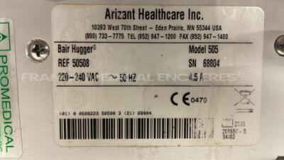 Lot of 3 Arizant Patient Warming Units Bair Hugger 505 - YOM 2005 (All power up) - 9