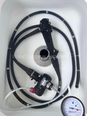 Olympus Colonoscope CF-Q180AI - Engineer's report : Optical system no fault found ,Angulation no fault found , Insertion tube no fault found , Light transmission no fault found , Channels no fault found, Leak check no fault found - folded pipe - 10