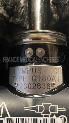 Olympus Colonoscope CF-Q180AI - Engineer's report : Optical system no fault found ,Angulation no fault found , Insertion tube no fault found , Light transmission no fault found , Channels no fault found, Leak check no fault found - folded pipe - 11