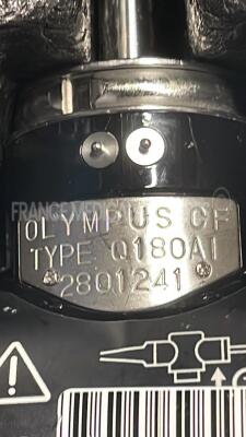 Olympus Colonoscope CF-Q180AI - Engineer's report : Optical system no fault found ,Angulation no fault found , Insertion tube no fault found , Light transmission no fault found , Channels no fault found, Leak check no fault found - folded pipe - insertio - 10