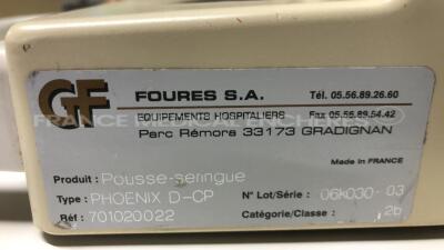 Lot of 5 Foures Syringe Pumps Phoenix D-CP - no power supplies (All power up) - 9