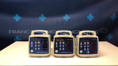 Lot of 3 Criticare Vital Signs Monitors Comfort Cuff (2x506N3/ 1x 506NT3) no power supplies (All power up)