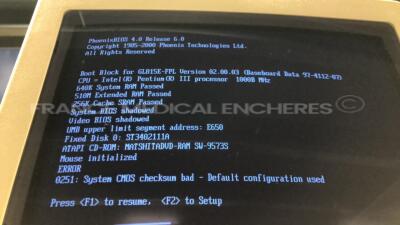 Hitachi Ultrasound EUB-5500 Plateforme Elite - boot error - w/ EUP-C314G probe (Powers up) - 2