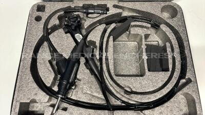 Fujinon Gastroscope EG-590WR- YOM 2018 Engineer's report : Optical system no image ,Angulation no fault found , Insertion tube no fault found , Light transmission to be repaired , Channels no fault found, Leak check no fault found