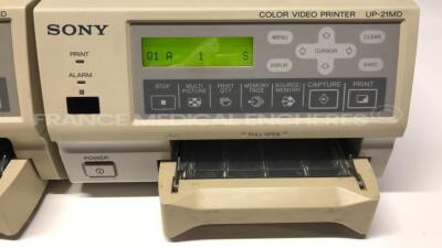 Lot of 3 x Sony Color Video Printers UP-21MD - no power cables (All power up) - 4