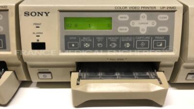 Lot of 3 x Sony Color Video Printers UP-21MD - no power cables (All power up) - 3