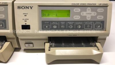 Lot of 3 x Sony Color Video Printers UP-21MD - no power cables (All power up) - 4