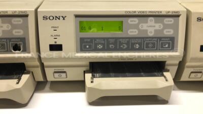 Lot of 3 x Sony Color Video Printers UP-21MD - no power cables (All power up) - 3