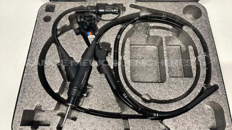 Fujinon Colonoscope EC-530WM- Engineer's report : Optical system no fault found ,Angulation no fault found , Insertion tube no fault found , Light transmission weak light , Channels no fault found, Leak check no fault found - left/right lever issue