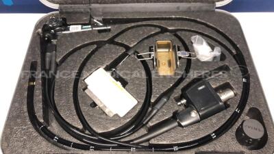 Pentax Ultrasound Video Endoscope EG-3670URK Engineer's report : Optical no fault found ,Angulation no fault found , Insertion tube no fault found , Light transmission no fault found , Channels no fault found, Leak check no fault found - for spare part