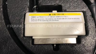 Pentax Ultrasound Video Endoscope EG-3670URK Engineer's report : Optical no fault found ,Angulation no fault found , Insertion tube no fault found , Light transmission no fault found , Channels no fault found, Leak check no fault found - for spare part - 4