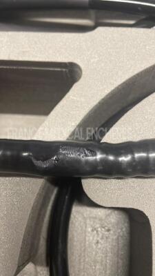 Olympus Gastrovideoscope GF-UE160-AL5 Engineer's report : Optical system no fault found endoscopy image ok - ultrasound image ok ,Angulation no fault found , Insertion tube little pinch , Light transmission no fault found , Channels no fault found , Le - 9