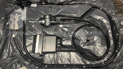 Olympus Ultrasound Gastroscope GF-UCT140-AL5 Engineer's report : Optical system no fault found endoscopy image ok - ultrasound image ok ,Angulation no fault found , Insertion tube little pinch , Light transmission no fault found , Channels no fault fou