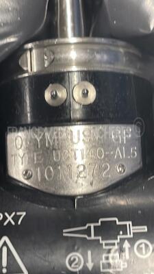 Olympus Ultrasound Gastroscope GF-UCT140-AL5 Engineer's report : Optical system no fault found endoscopy image ok - ultrasound image ok ,Angulation no fault found , Insertion tube little pinch , Light transmission no fault found , Channels no fault fou - 6