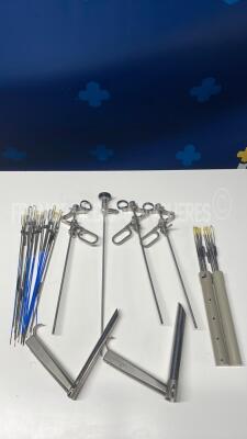 Lot of Storz Instruments including 1 x Laryngoscope 8990 D - 1 x Laryngoscope 8590B - 1 x Hysteroscope 4mm 26105BA - 3 x Bipolar Working Elements 27040D