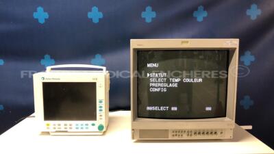 Lot of 1 x Sony Monitor PVM-20M2DE - no power cable (Powers up) and 1 x Datex Ohmeda Patient Monitor F-CM1-01 - YOM 2003 - no power cable (No power)