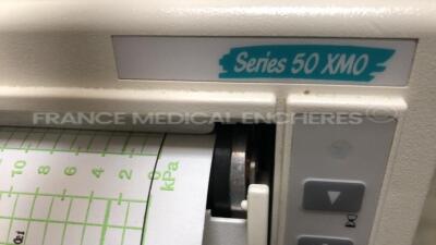 Lot of 1 Agilent Fetal Monitor Series 50 XMO 1353A with sensors and 1 x Agilent ECG Series 50IP M130C with ECG leads and 1 x Fukuda Denshi ECG FX-310 - no power cables (All power up) - 8