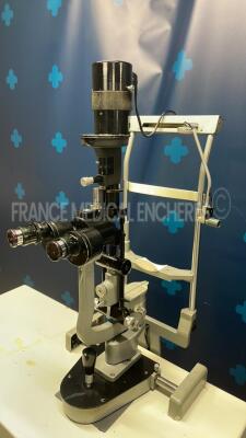 Haag Streit Slit Lamp B900 with optics 10x - w/Luneau electric table L52 (Powers up) - 6