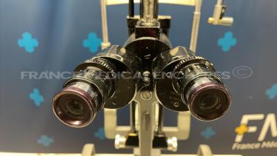 Haag Streit Slit Lamp B900 with optics 10x - w/Luneau electric table L52 (Powers up) - 9