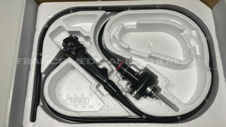 Olympus Colonoscope CF-Q180AI Engineer's report : Optical system image issue ,Angulation to be repaired , Insertion tube no fault found , Light transmission no fault found , Channels no fault found, Leak check leak