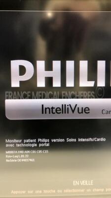 Lot of 2 Philips Patient Monitors IntelliVue Cardiac 8007A - YOM 2003/2005 - S/W L.01.22 - w/ 2 ECG Modules M3001A - YOM 2005/2006 - No Module Cables - No Power Cables (Both Power Up) - 4