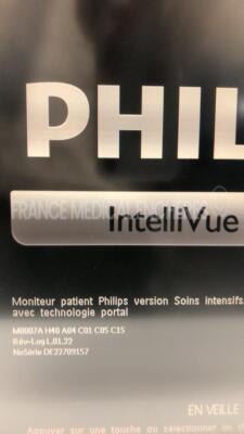 Lot of 2 Philips Patient Monitors IntelliVue Cardiac 8007A - YOM 2003/2005 - S/W L.01.22 - w/ 2 ECG Modules M3001A - YOM 2005/2006 - No Module Cables - No Power Cables (Both Power Up) - 5