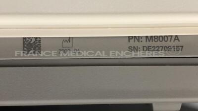 Lot of 2 Philips Patient Monitors IntelliVue Cardiac 8007A - YOM 2003/2005 - S/W L.01.22 - w/ 2 ECG Modules M3001A - YOM 2005/2006 - No Module Cables - No Power Cables (Both Power Up) - 13