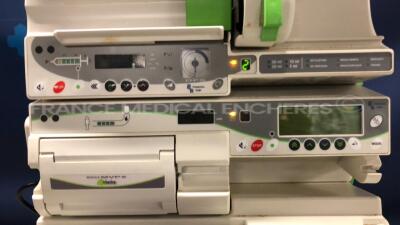 7 x Fresenius Syringe Pumps Kabi Module DPS Orchestra IEC & 1 x Fresenius Module Kabi MVP MS IEC with 1 x Fresenius Base Kabi Orchestra Base Intensive IEC Unit (Powers up) - 4