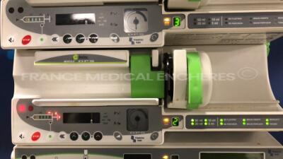 7 x Fresenius Syringe Pumps Kabi Module DPS Orchestra IEC & 1 x Fresenius Module Kabi MVP MS IEC with 1 x Fresenius Base Kabi Orchestra Base Intensive IEC Unit (Powers up) - 5