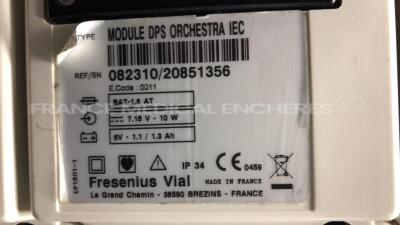 7 x Fresenius Syringe Pumps Kabi Module DPS Orchestra IEC & 1 x Fresenius Module Kabi MVP MS IEC with 1 x Fresenius Base Kabi Orchestra Base Intensive IEC Unit (Powers up) - 13