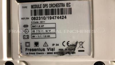 7 x Fresenius Syringe Pumps Kabi Module DPS Orchestra IEC & 1 x Fresenius Module Kabi MVP MS IEC with 1 x Fresenius Base Kabi Orchestra Base Intensive IEC Unit (Powers up) - 14